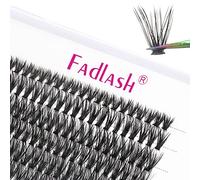 FADLASH DIY 40 Root Extension Cils Individuels Volume Russe Cluster Lashes Faux Cils Individuelle Noir Mat Bouquet 0.07mm D Curl 14mm
