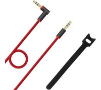 Fadmew Beat Câble audio auxiliaire de rechange avec attache-câble réutilisable pour casque audio 3,5 mm compatible avec casque Beats by dre Studio 3/2 Solo 3/2 Solo HD Mixr Pro Detox Executive (rouge