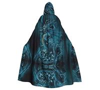 Faduni Cape à capuche unisexe avec imprimé dragon pour adulte