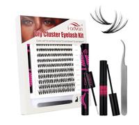 FADVAN Faux Cils Individuel D Curl - Extension Cils Kits avec Lash Bond Seal Remover and Pince - 30D Naturel Cluster Lashes(0.07mm,Mix 8-14mm)