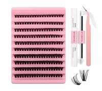 FADVAN Kit Extension Cils Individuel Faux Cils Courbure D Avec Lash Bond and Seal Applicato de Cils Individuels en Grappe Cluster Cils(Kit-60D-0.07D-Mix 8-16mm)