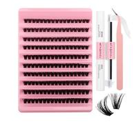 FADVAN Kit Extension Cils Individuel Faux Cils Courbure D Avec Lash Bond and Seal Applicato de Cils Individuels en Grappe Cluster Cils(Kit-80D-0.07D-Mix 8-16mm)