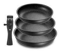 Fadware Lot de 3 Poêles Antiadhésives à Poignée Amovible (20/24/28 cm)