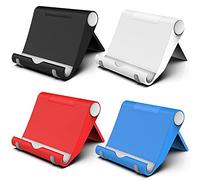 FadyDail Lot de 4 Supports Téléphone Portable Réglables pour Bureau - Support de Téléphone Portable Pliable Compatible avec iPhone 16 15 14, 13, 12, 11, Samsung Galaxy Huawei(4 Couleurs)