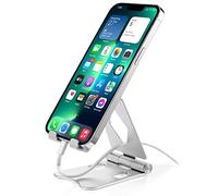 FadyDail Support Téléphone Portable Réglable Entièrement en Aluminium pour Téléphone Portable Compatible avec iPhone 16 15 14 13 12 11 Pro Max, Samsung, Huawei et Tous Les Smartphones