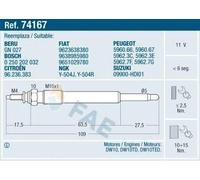FAE 74167 Bougie de préchauffage pour FIAT Ducato II Camion plate-forme/Châssis