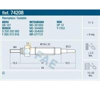 FAE 74208 Bougie de préchauffage pour HYUNDAI TERRACAN (HP)