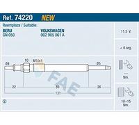 FAE Bougie de préchauffage pour VW 74220