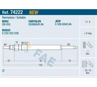 FAE 74222 Bougie de préchauffage pour JEEP CHEROKEE (KJ)