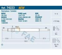FAE 74223 Bougie de préchauffage pour FORD Fusion Break (JU2, JU) Fiesta Mk5 Van