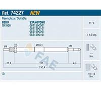 FAE 74227 Bougie de préchauffage