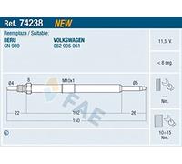 FAE Bougie de préchauffage pour VW 74238