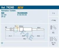 FAE 74240 Bougie de préchauffage pour VW Polo IV 3/5 portes (9N, 9A)