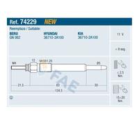FAE Bougie de Préchauffage à Tige Convient pour Hyundai Matrix FC 1.5 Crdi