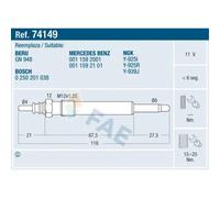 FAE Bougie de Préchauffage à Tige pour Mercedes-Benz W210 Classe C W202