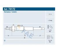 FAE Bougie de Préchauffage à Tige pour Toyota Land Cruiser 80 _J8_ 4.2 Td _J7_