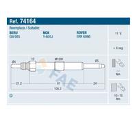 FAE Bougie de Préchauffage Convient pour Land Rover Defender Break 2.5 Td5 4x4