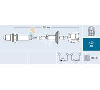 FAE Sonde Lambda pour Toyota Corolla Verso 2.2 D-4D Avensis Station 700mm 4 fils