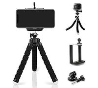 FAEFTY Mini Trépied Flexible, Trépied Portable avec Vis 1/4" pour Smartphone Gopro, Noir