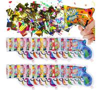 FAELNK 25 pièces Canon Confettis Paquet Confettis Bombe Lanceur Carnaval Multicolore Canon a Confetti pour Anniversaire, FêTe, Mariage, Nouvel an, Carnaval