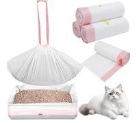 FAELNK 80 Sacs à Litière pour Chat XL (64x40 cm) Sacs Poubelle avec Poignée de Transport Sac à Litière pour Chat 10kg Capacité pour Bacs Automatiques/Ouverts Résistant aux Griffes et Odeurs