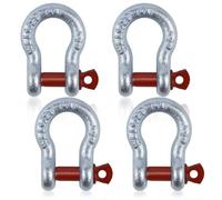 FAELNK Manille en Acier Galvanisé à Haute Résistance Manille de Remorquage avec Boulons à œil Boucle de Manille Réglable 4 Pcs (WLL : 0,5t)