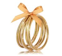 FAERLIIRY Mardi Gras Lot de bracelets en silicone à paillettes pour femmes et filles - Étanches - Violet, vert et doré, One Size, Silicone, Pas de pierre précieuse