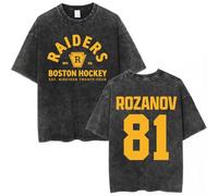 FAEWARE Heated Rivalry T-Shirt Merch Rozanov Hollander 24 81 Imprimé Motif Manches Courtes Style Rétro Délavé Grandes Tailles Unisexe XS~3XL-Black&D||m