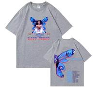 FAEWARE Katy Tour Perry T Shirt D'été À Col Rond Et Manches Courtes en Coton pour Homme Et Femme Style Streetwear-Grey||x_s