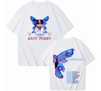 FAEWARE Katy Tour Perry T Shirt D'été À Col Rond Et Manches Courtes en Coton pour Homme Et Femme Style Streetwear-White||XX_l