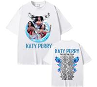 FAEWARE T Shirt Katy Tour Perry Merch À Manches Courtes Sweat Shirt Tendance Et Décontracté pour Homme Et Femme T Shirt D'été À Col Rond en Coton-White||x_s