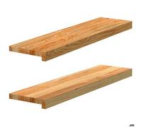 FAF-NEUF* Appuis de fenêtre/Meuble d'exposition 2 pcs - marron clair - bois de chêne massif JUIN89213160