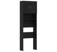 FAF-NEUF* Armoire de stockage, Meuble de machine à laver - chêne noir - 64x24x190 cm JUIN434015
