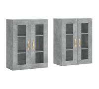 FAF-NEUF* Armoires murales,Buffet haut cuisine, 2 pcs - Gris béton - bois d'ingénierie JUILLET491291