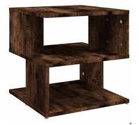 FAF-NEUF* Armorie basse de salon, Table d'appoint - chêne fumé - 40x40x40 cm Bois d'ingénierie JUILLET327877