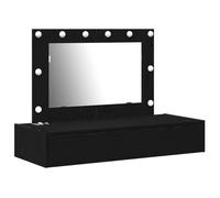 FAF-NEUF* Coiffeuse de chambre Table de maquillage murale avec lumières LED - chêne noir - JUIN434501