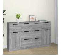 FAF-NEUF* Ensemble de buffets 3 pcs - Sonoma gris - Vaisselier/Cabinet salon Bois d'ingénierie JUIN83430564