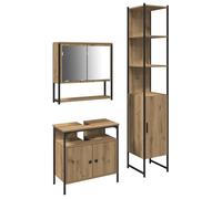 FAF-NEUF* Ensemble de meubles de salle de bain 3 pièces - Chêne artisanal - bois d'ingénierie JUIN582360