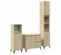FAF-NEUF* Ensemble de meubles de salle de bain - Armoire de stockage 3 pcs - Chêne Sonoma - JUILLET262624