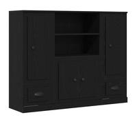 FAF-NEUF* Haute armoire Buffet bas d'entrée Buffet Salon - chêne noir - 132x35 5x103 5 cm - bois d'ingénierie JUIN354385
