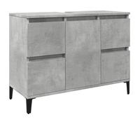 FAF-NEUF* Meuble d'évier Armoire bas de stockage - Gris béton - 80x33x60 cm bois d'ingénierie JUILLET519079