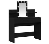 FAF-NEUF* Table de maquillage Coiffeuse de chambre avec éclairage LED - chêne noir - 100x40x130 cm JUIN959142