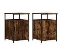 FAF-NEUF* Tables de chevet 2 pcs - Chevets de Lit - chêne fumé - 40x42x60 cm bois d'ingénierie JUILLET563303