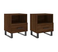 FAF-NEUF* Tables de chevet 2 pcs - Chevets de Lit - chêne marron - 40x35x47,5 cm JUILLET157392