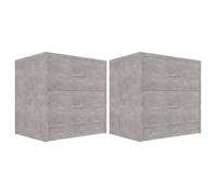 FAF-NEUF* Tables de chevet 2 pcs - Chevets de Lit - Gris béton - 40x30x40 cm Bois d'ingénierie JUILLET272776