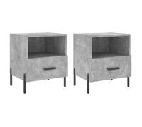 FAF-NEUF* Tables de chevet 2pcs - Chevets de Lit - Gris béton - 40x35x47,5cm bois d’ingénierie JUILLET333387