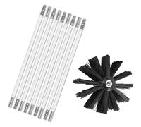 FAFAKO Kit Brosse Nettoyage Cheminée, 100 Mm Ramonage, Hérisson en Nylon avec 9 Tiges Flexibles Et 1 TêTes De Brosses, pour Tuyau D'égout, Cheminées(9 Rods,610mm)