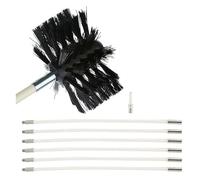 FAFAKO Kit Brosse Nettoyage Cheminée, 100 Mm Ramonage, Hérisson en Nylon avec 9 Tiges Flexibles Et 1 TêTes De Brosses, pour Tuyau D'égout, Cheminées(6 Rods,610mm)