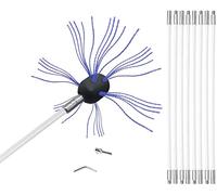 FAFAKO Kit De Ramonage De Cheminée avec Brosse De Cheminée Puissante, Système De Nettoyage De Conduit D'évacuation des Eaux Usées De Sécheuse De Cheminée, Système(8 m)