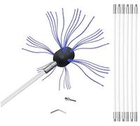 FAFAKO Kit De Ramonage De Cheminée avec Brosse De Cheminée Puissante, Système De Nettoyage De Conduit D'évacuation des Eaux Usées De Sécheuse De Cheminée, Système(6 m)